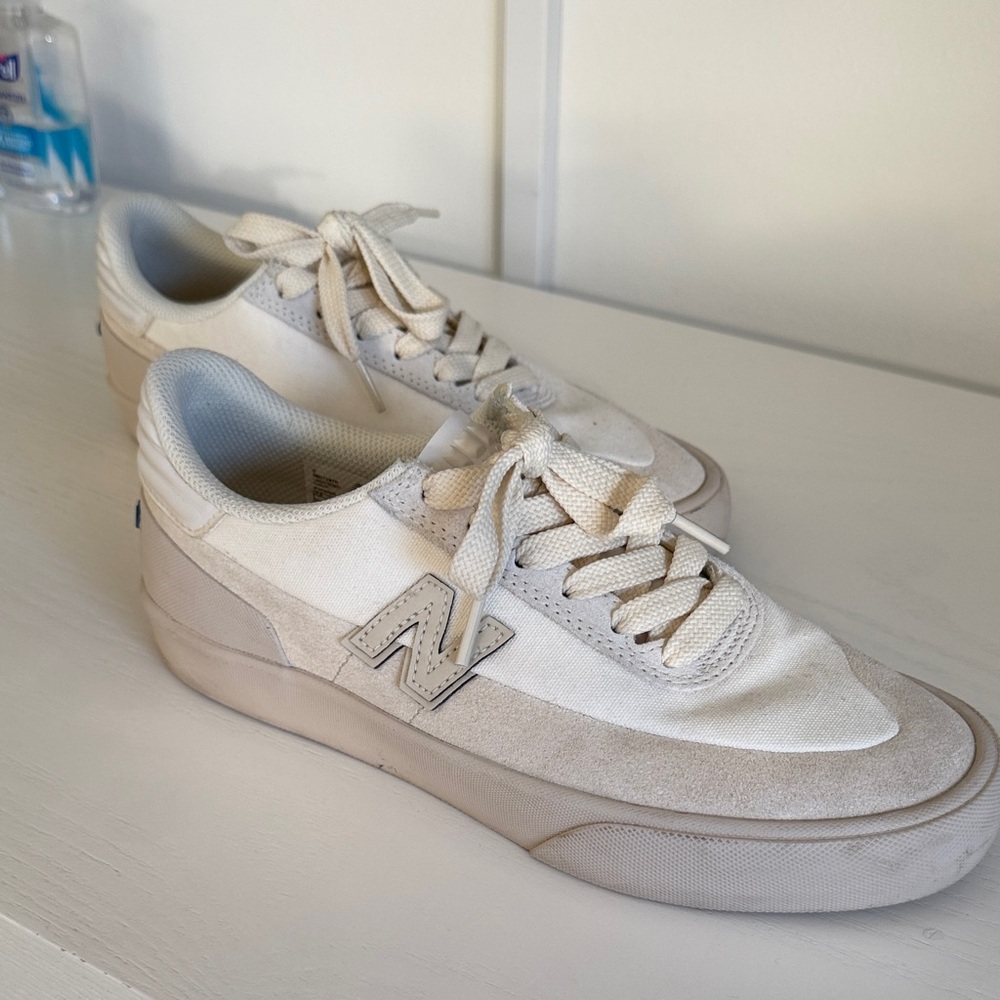 Stone Island Cream and Tan Sneakers